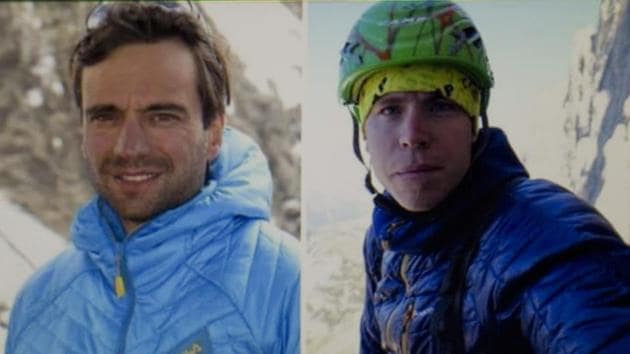 Bodies of missing climbers, Briton Tom Ballard, right, and Italian Daniele Nardi in Islamabad, Pakistan. Italy's ambassador to Pakistan has confirmed the deaths of two missing European mountain climbers on Nanga Parbat.(AP Photo)