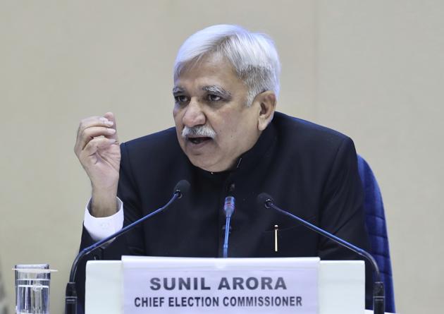 Election Commissioner of India Sunil Arora announced that the upcoming national election will be held in seven phases in April and May.(AP Photo)