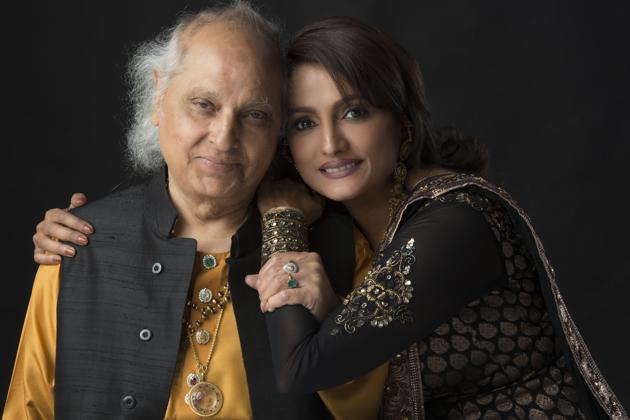 Pandit Jasraj with his daughter, Durga, who will host the special event, and perform. Pandit Jasraj with his daughter, Durga, who will host the special event, and perform.