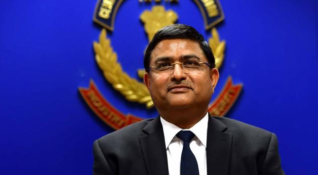 New Delhi, India - July 7, 2017: Rakesh Asthana, additional Director CBI during press conference CBI registers case against Lalu Prasad Yadav, wife and son in New Delhi, India, on Friday, July 7, 2017. (Photo by Arun Sharma/ Hindustan Times)(Arun Sharma/HT PHOTO)