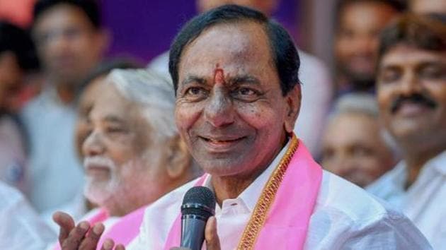 Telangana chief minister K Chandrasekhar Rao is expected to play a major role in national politics after the coming Lok Sabha elections.(PTI)