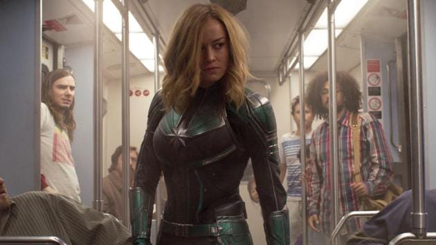 This image released by Disney-Marvel Studios shows Brie Larson in a scene from Captain Marvel. (AP) This image released by Disney-Marvel Studios shows Brie Larson in a scene from Captain Marvel. (AP)