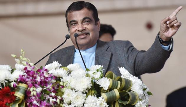 Nitin Gadkari holds the portfolios of road transport and highways; shipping; and water resources, river development and Ganga rejuvenation ministries.(Sanjeev Verma/HT File Photo)