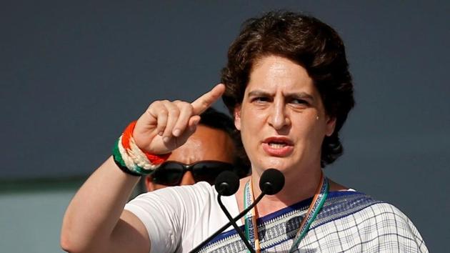 Priyanka Gandhi Vadra, a leader of India's main opposition Congress party, addresses her party's supporters during a public meeting in Gandhinagar, Gujarat, India, March 12, 2019. REUTERS/Amit Dave (REUTERS) Priyanka Gandhi Vadra, a leader of India's main opposition Congress party, addresses her party's supporters during a public meeting in Gandhinagar, Gujarat, India, March 12, 2019. REUTERS/Amit Dave (REUTERS)
