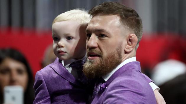 Conor McGregor and Conor McGregor Jr. attend Super Bowl LIII.(AFP)