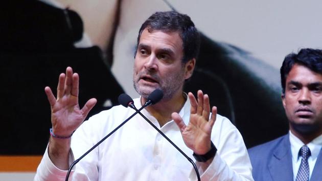 Congress Rahul Gandhi launched fresh attack on Prime Minister Narendra Modi at a rally in Gujarat. (Bloomberg) Congress Rahul Gandhi launched fresh attack on Prime Minister Narendra Modi at a rally in Gujarat. (Bloomberg)