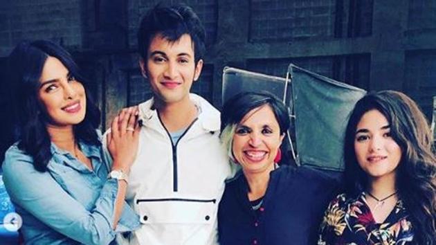 Priyanka Chopra, Rohit Saraf, Shonali Bose and Zaira Wasim pose.