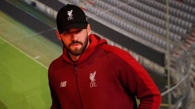 Liverpool's Alisson during a pre-match press conference.(Action Images via Reuters)