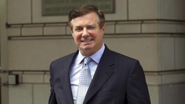 Paul Manafort, President Donald Trump's former campaign chairman, leaves the Federal District Court after a hearing in Washington on May 23, 2018.(AP File Photo)