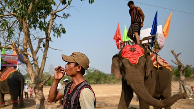 Mahouts and elephants during the Buon Don elephant festival. Slatger was happy to see fewer elephants take part in this year’s festivities -- just 14 from dozens in years past -- but hopes authorities adopt a more ethical approach to animal tourism in the future. (Manan Vatsyayana / AFP) Mahouts and elephants during the Buon Don elephant festival. Slatger was happy to see fewer elephants take part in this year’s festivities -- just 14 from dozens in years past -- but hopes authorities adopt a more ethical approach to animal tourism in the future. (Manan Vatsyayana / AFP)