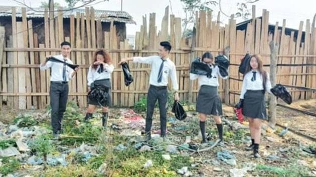 The challenge requires participants to clean up a public space and post before and after pictures of it on social media nominating others. (Twitter/@KapaiShon) The challenge requires participants to clean up a public space and post before and after pictures of it on social media nominating others. (Twitter/@KapaiShon)