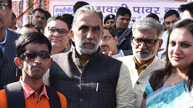 Union Minister of State for Social Justice and Empowerment Krishan Pal Gurjar at an event.(HT File)