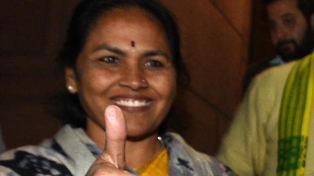 BJP MP Shobha Karandlaje who is the sitting MP from Udupi Chikmagalur.(Sonu Mehta/HT PHOTO)