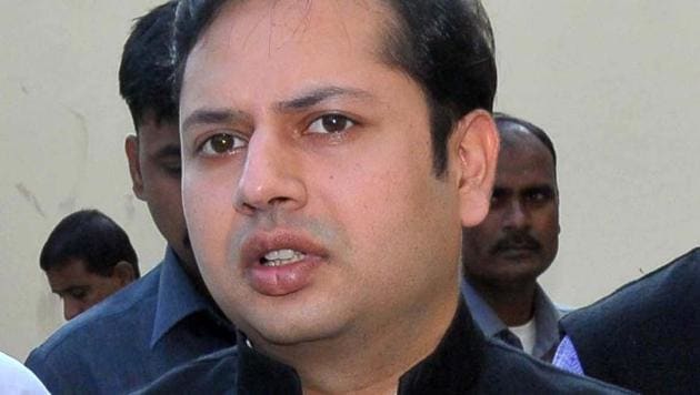 Vaibhav Gehlot, the son of Rajasthan chief minister Ashok Gehlot, is expected to make his electoral debut in 2019 Lok Sabha Elections. He may contest from the Jodhpur or Jalore Lok Sabha constituency.(HT File Photo)