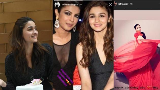 Priyanka Chopra, Katrina Kaif wished Alia Bhatt on her birthday. Priyanka Chopra, Katrina Kaif wished Alia Bhatt on her birthday.