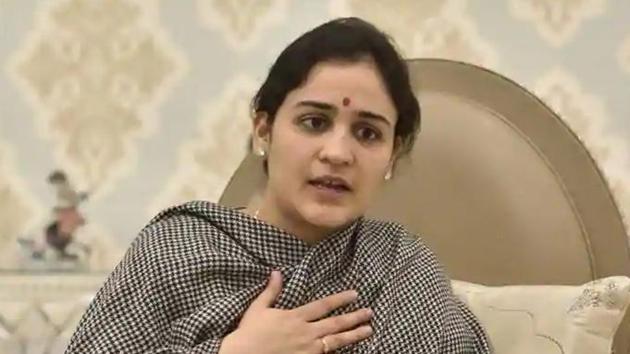 Samajwadi Party leader Aparna Yadav, the younger daughter-in-law of party founder Mulayam Singh Yadav, has not been named from Sambha seat in the new list of candidates released on Friday.(HT file photo)