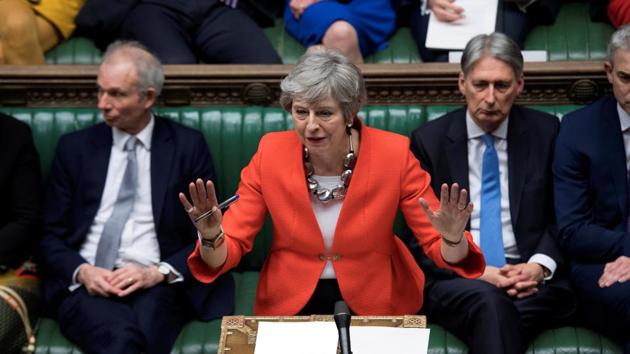 British Prime Minister Theresa May speaks in Parliament in London, England. (Handout / REUTERS) British Prime Minister Theresa May speaks in Parliament in London, England. (Handout / REUTERS)