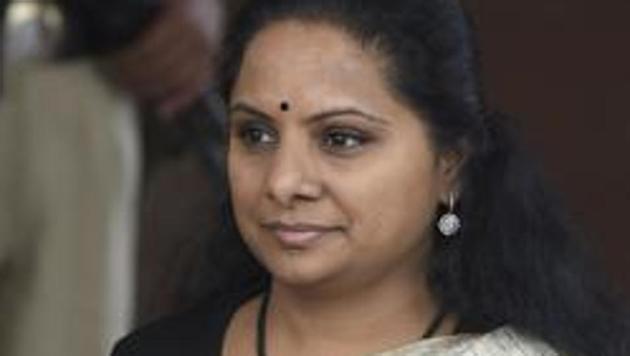 Telangana Rashtra Samithi will not join the governments at the Centre, said K Chandrasekhar Rao’s daughter Kalvakuntla Kavitha(Arvind Yadav/HT PHOTO)