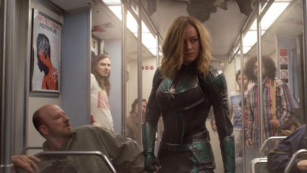 This image released by Disney-Marvel Studios shows Brie Larson in a scene from Captain Marvel(AP)