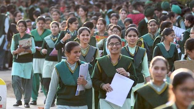 Students coming out after appearing in class 12th PSEB exam at Government Senior Secondary Smart School (HT) Students coming out after appearing in class 12th PSEB exam at Government Senior Secondary Smart School (HT)