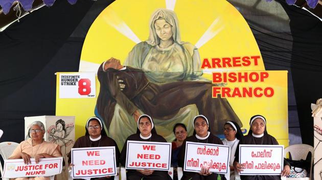 Sister Lucy Kalapura (not pictured), who supported the protest for the arrest of Jalandhar bishop Franco Mullakkal on sexual assault allegations, has been asked to leave the vocation immediately by the Franciscan Clarist Congregation (FCC) or be defrocked. The nun however has challenged the congregation to expel her, saying most of the charges raised against her were baseless. (Vivek Nair / HT File) Sister Lucy Kalapura (not pictured), who supported the protest for the arrest of Jalandhar bishop Franco Mullakkal on sexual assault allegations, has been asked to leave the vocation immediately by the Franciscan Clarist Congregation (FCC) or be defrocked. The nun however has challenged the congregation to expel her, saying most of the charges raised against her were baseless. (Vivek Nair / HT File)