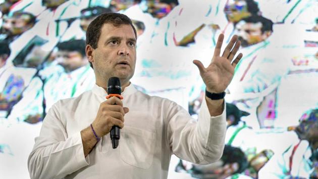 Congress president Rahul Gandhi interacted with health professional in Raipur, Chhattisgarh where he indicated that universal healthcare law could be part of the manifesto for the Lok Sabha election. The Congress president dismissed the Modi government’s Ayushman Bharat scheme saying, “It is handout to the 15 to 20 richest businessmen in India.” (PTI) Congress president Rahul Gandhi interacted with health professional in Raipur, Chhattisgarh where he indicated that universal healthcare law could be part of the manifesto for the Lok Sabha election. The Congress president dismissed the Modi government’s Ayushman Bharat scheme saying, “It is handout to the 15 to 20 richest businessmen in India.” (PTI)