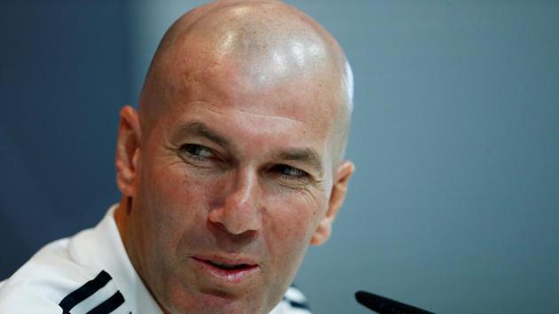 Real Madrid coach Zinedine Zidane during a press conference(REUTERS)