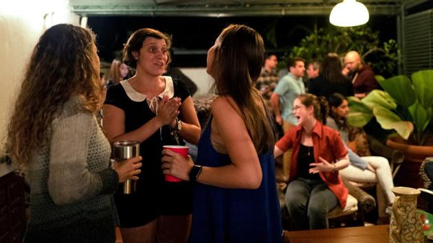 Mariana Elias, 27, and her friends gather for a goodbye party at her house in Caracas, Venezuela. According to official data, Venezuelans living in Spain rose to 109,880 by mid-2018, up nearly 19,000 in the previous six months. Those figures probably do not include many dual nationality citizens who also moved, people like Mariana Elias. (Ana Maria Arevalo Gosen / REUTERS) Mariana Elias, 27, and her friends gather for a goodbye party at her house in Caracas, Venezuela. According to official data, Venezuelans living in Spain rose to 109,880 by mid-2018, up nearly 19,000 in the previous six months. Those figures probably do not include many dual nationality citizens who also moved, people like Mariana Elias. (Ana Maria Arevalo Gosen / REUTERS)