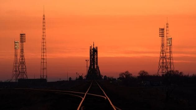 The Soyuz rocket is seen at dawn on launch site 1 of the Baikonur Cosmodrome, Kazakhstan. (Bill Ingalls / NASA / AFP) The Soyuz rocket is seen at dawn on launch site 1 of the Baikonur Cosmodrome, Kazakhstan. (Bill Ingalls / NASA / AFP)