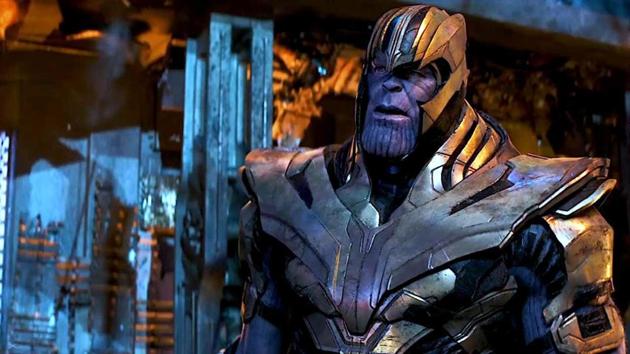 Thanos in a still from Infinity War, wearing his armour.