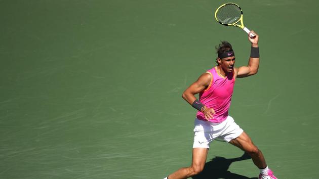 Rafael Nadal in action at Indian Wells.(AFP)