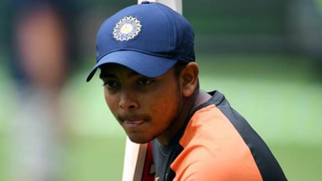 India's injured batsman Prithvi Shaw engages in training. (AFP) India's injured batsman Prithvi Shaw engages in training. (AFP)