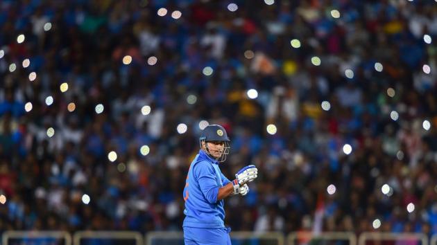MS Dhoni during the Australia series at home. (PTI) MS Dhoni during the Australia series at home. (PTI)