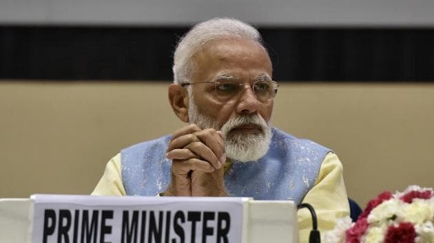 Prime Minister Narendra Modi on Saturday sought to expand his self-designated “chowkidar” status to the rest of the country and said that everyone who was social evils was a “chowkidar”.(Mohd Zakir/HT PHOTO)