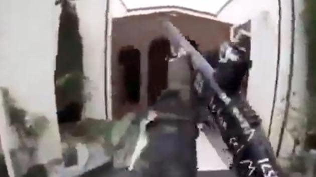 This image grab from a self-shot video that was streamed on Facebook Live on March 15, 2019 by the man who was involved in two mosque shootings in Christchurch shows the man holding a gun as he enters the Masjid al Noor mosque. (AFP Photo) This image grab from a self-shot video that was streamed on Facebook Live on March 15, 2019 by the man who was involved in two mosque shootings in Christchurch shows the man holding a gun as he enters the Masjid al Noor mosque. (AFP Photo)