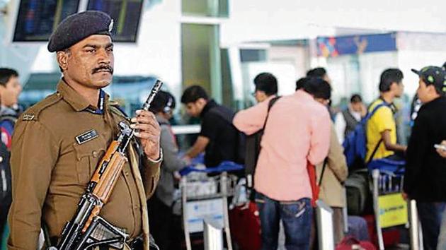 To check the movement of illegal cash to Delhi during the Lok Sabha polls, the Central Industrial Security Force (CISF) has set up a baggage screening point at Indira Gandhi International airport’s domestic arrival terminal. (HT File) To check the movement of illegal cash to Delhi during the Lok Sabha polls, the Central Industrial Security Force (CISF) has set up a baggage screening point at Indira Gandhi International airport’s domestic arrival terminal. (HT File)