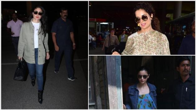 Kareena Kapoor, Alia Bhatt and Kangana Ranaut spotted by the paparazzi.(Varidner Chawla)