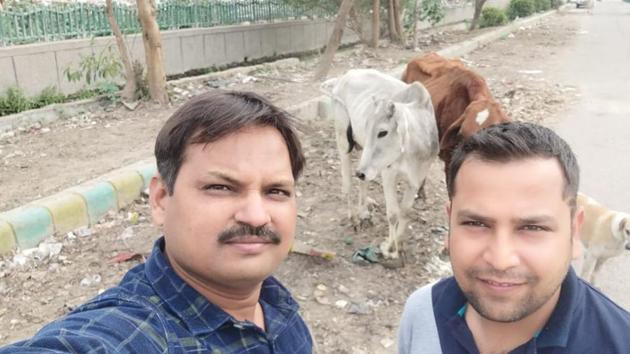 Under this initiative, citizens of Noida and Greater Noida are being encouraged to click a selfie with any stray bovine spotted by them on roads, and post the picture along with location details on microblogging website Twitter, with the hashtag #selfiewithstraycow (HT) Under this initiative, citizens of Noida and Greater Noida are being encouraged to click a selfie with any stray bovine spotted by them on roads, and post the picture along with location details on microblogging website Twitter, with the hashtag #selfiewithstraycow (HT)