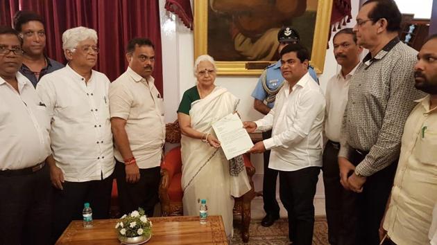 Goa Congress MLAs meet governor Mridula Sinha on Monday.