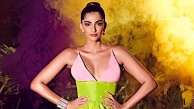 Sonam Kapoor chose vibrant colours and an edgy silhouette at the Hello Hall Of Fame Awards 2019.(Sonam Kapoor/Instagram)