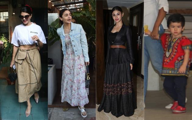 Jacqueline Fernandez, Alia Bhatt, Mouni Roy and Taimur spotted in Mumbai.(Varinder Chawla)