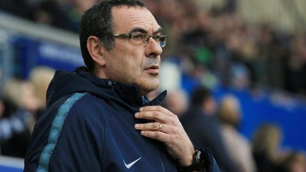 Chelsea manager Maurizio Sarri looks on.(REUTERS)