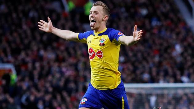 Southampton's James Ward-Prowse celebrates scoring their second goal.(REUTERS)