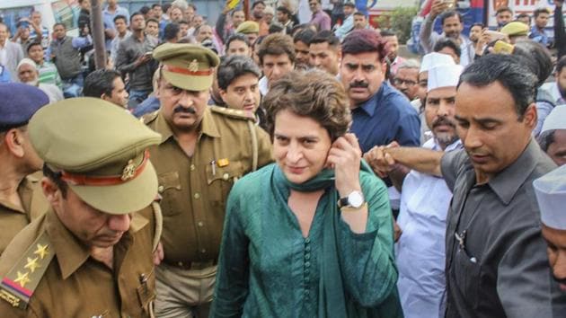 Congress general secretary, Priyanka Gandhi Vadra, on Sunday targeted the ruling Bharatiya Janata Party (BJP) for neglecting youngsters, women, farmers and working class. (PTI) Congress general secretary, Priyanka Gandhi Vadra, on Sunday targeted the ruling Bharatiya Janata Party (BJP) for neglecting youngsters, women, farmers and working class. (PTI)