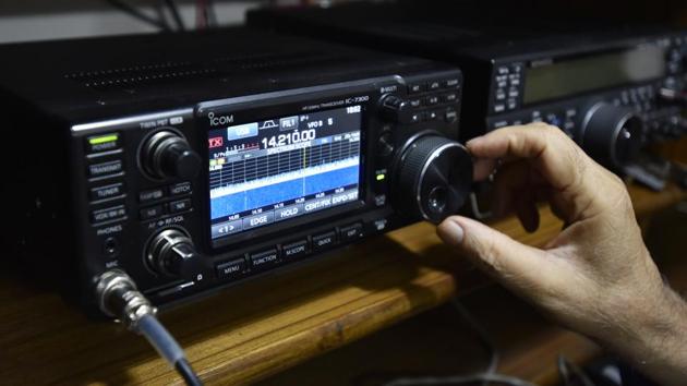 Kapoor’s interest in amateur radio began in 1963, when a friend bought an old crystal set. “We could hear various Delhi stations on it, and I was so fascinated. But a radio was a great luxury those days, cost about a month’s salary,” he said. So, in 1967, he decided to assemble his own radio. He was only 16 when he got his ham licence. (Sanjeev Verma / HT Photo) Kapoor’s interest in amateur radio began in 1963, when a friend bought an old crystal set. “We could hear various Delhi stations on it, and I was so fascinated. But a radio was a great luxury those days, cost about a month’s salary,” he said. So, in 1967, he decided to assemble his own radio. He was only 16 when he got his ham licence. (Sanjeev Verma / HT Photo)