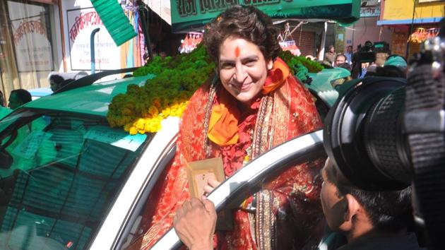 Congress general secretary Priyanka Gandhi sharpened her attack at the Modi government asking it to stop blaming the Congress-led governments of the past and talk about what the present government has done in the last five years. “Their argument that ‘what did they do in 70 years’ has an expiry date. Now they (BJP) should tell what they have done in their five years during which they have been in power,” she said. (Rajesh Kumar / HT Photo) 