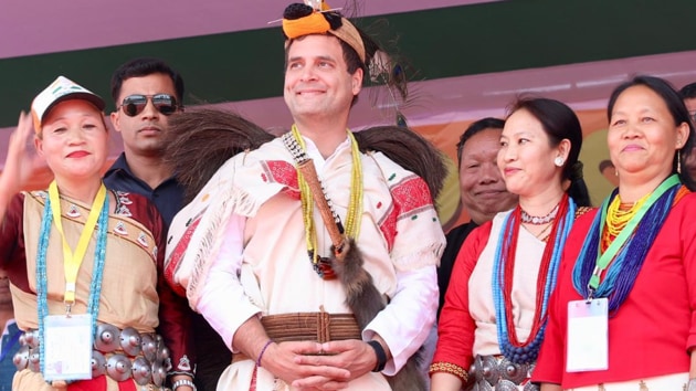 Congress chief Rahul Gandhi said on Tuesday that his party will restore special category status to Arunachal Pradesh and other states in the northeast if elected to power.(Sourced)