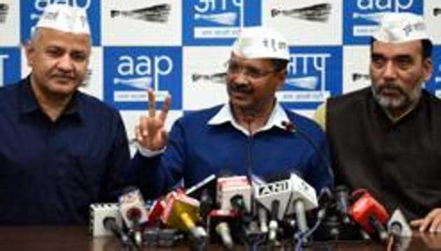 A day after the Aam Aadmi Party (AAP) announced Balbir Singh Jakhar as its west Delhi candidate, the party’s city unit convener Gopal Rai declared that a mega rally would be held in the constituency on March 23. (Photo by Sonu Mehta/ Hindustan Times)(Sonu Mehta/HT PHOTO)