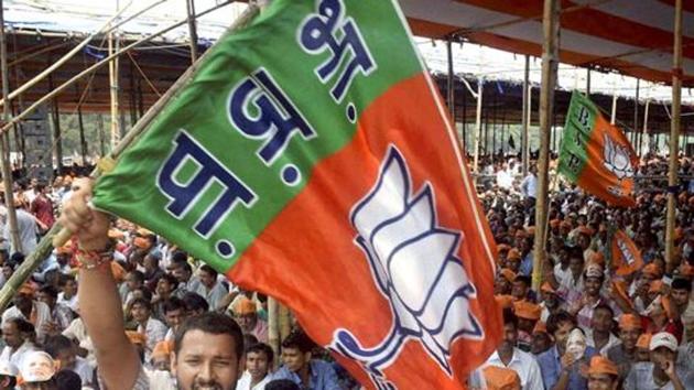 A BJP supporter waves a party flag at NDA's Parivartan Rally in Bhagalpur.(PTI File photo) A BJP supporter waves a party flag at NDA's Parivartan Rally in Bhagalpur.(PTI File photo)