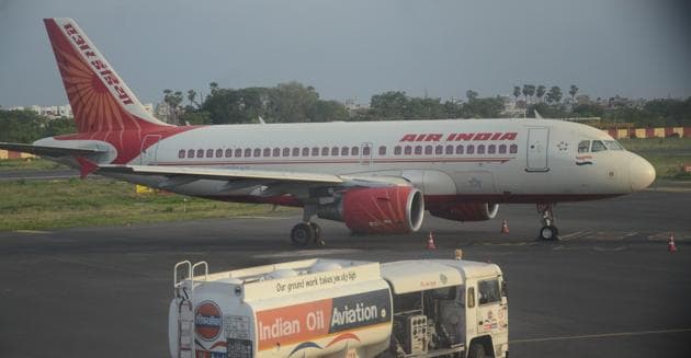Air India, which operates 33 weekly services to the US and 66 to Europe, has curtailed operations due to the airspace closure. It has clubbed together several US and Europe bound flights.(HT Photo)